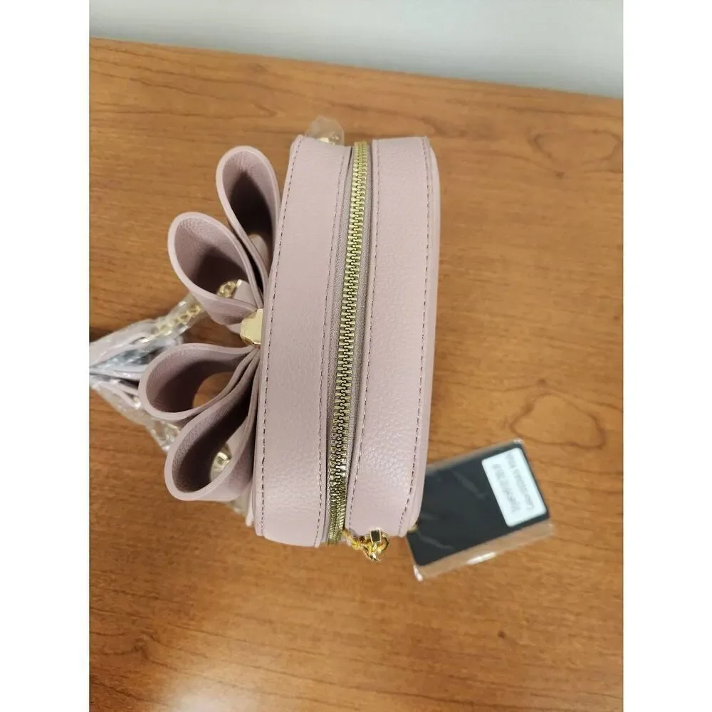 NWT Crossi Pink Bow Gold Chain Crossbody Bag (L)